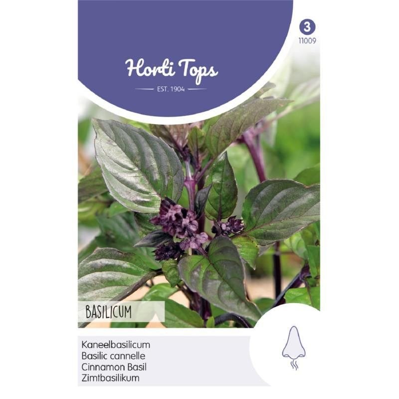 Horti Tops Basilicum Kaneelsmaak kruidenzaden - nieuw, Ophalen of Verzenden, Voorjaar, Volle zon, Zaad