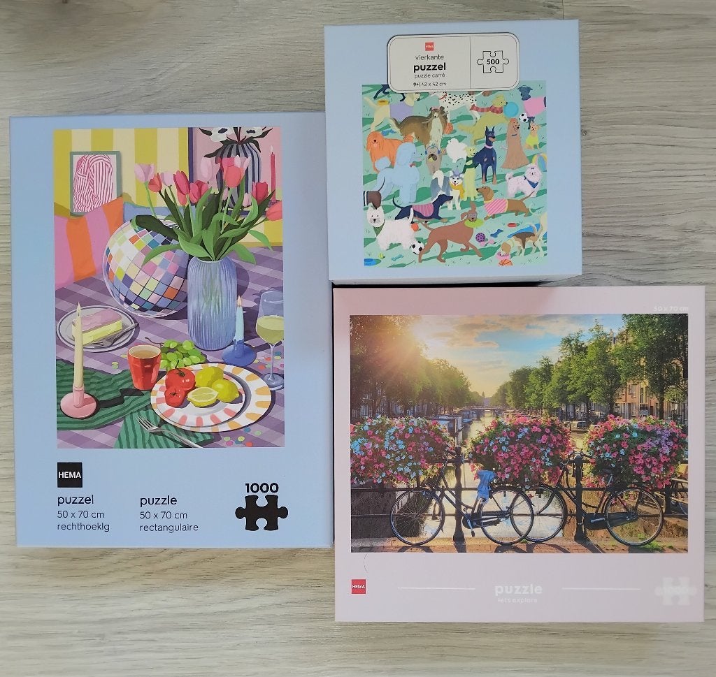 Sint in aantocht: 3 mooie puzzels, 1000 en 500 stukjes, Hobby en Vrije tijd, Denksport en Puzzels, Ophalen of Verzenden, 500 t/m 1500 stukjes