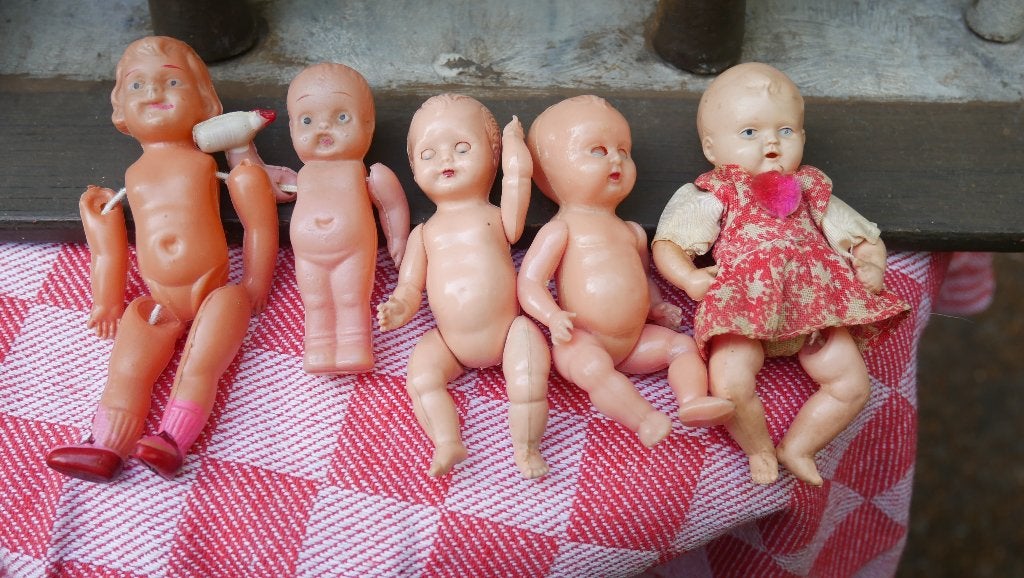 5 antieke, vintage poppenhuis popjes, Verzamelen, Poppenhuizen en Toebehoren, Ophalen of Verzenden, Gebruikt, Poppenhuis