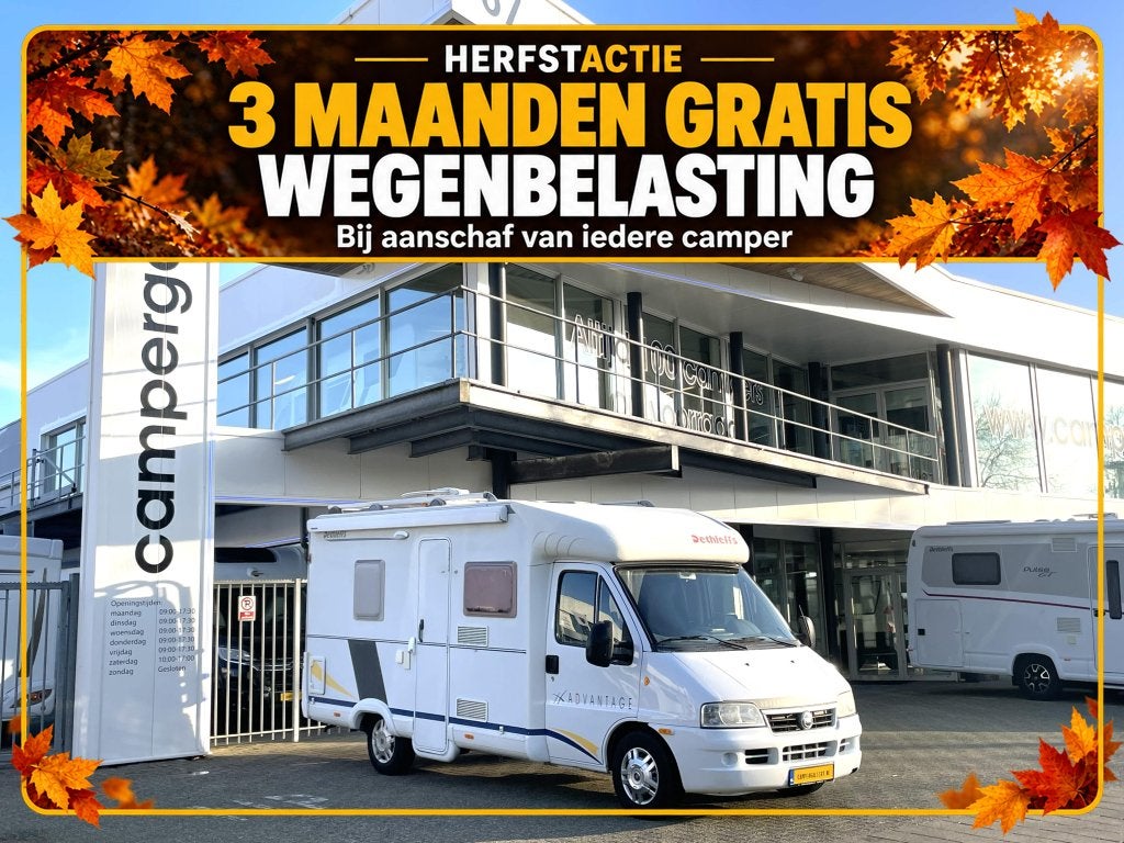 Dethleffs Advantage 6501 FRANSBED - TREINZIT, Caravans en Kamperen, Ringverwarming, Fiat, Bedrijf, Half-integraal