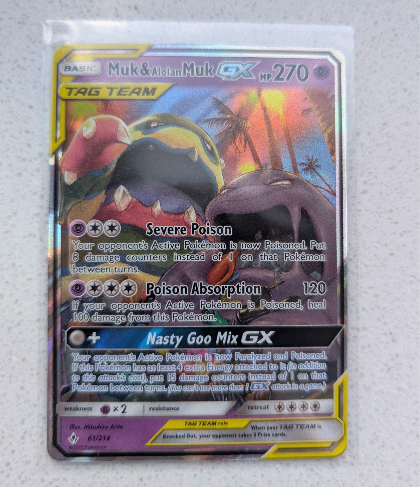 Muk & Alolan Muk GX 270/234 Pokemon kaart, Verzenden, Zo goed als nieuw, Losse kaart