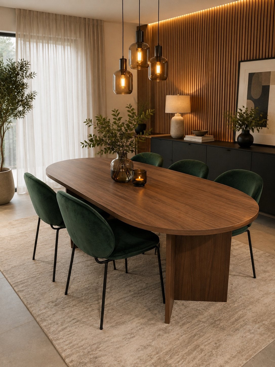 Eettafel walnoot - 4 tot 6 stoelen - japandi 180cm/200cm, Huis en Inrichting, Tafels | Eettafels, Ophalen, 50 tot 100 cm, Zo goed als nieuw