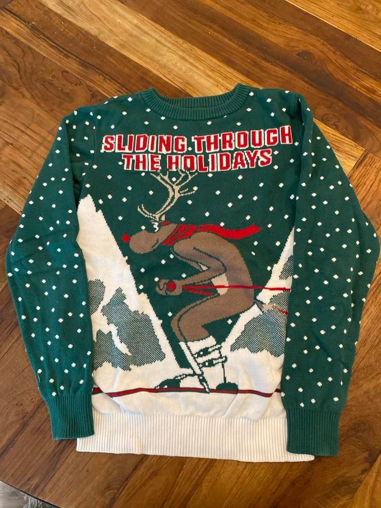 WE Christmas Trui Maat 146/152 - Skiënd Rendier, Kinderen en Baby's, Kinderkleding | Maat 146, Ophalen of Verzenden, Gebruikt