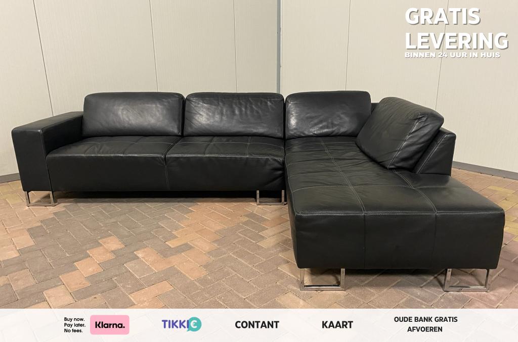 Piet Klerkx Grote Leren Hoekbank–Gratis Levering, Huis en Inrichting, 250 tot 300 cm, Hoekbank, Ophalen of Verzenden, Zo goed als nieuw