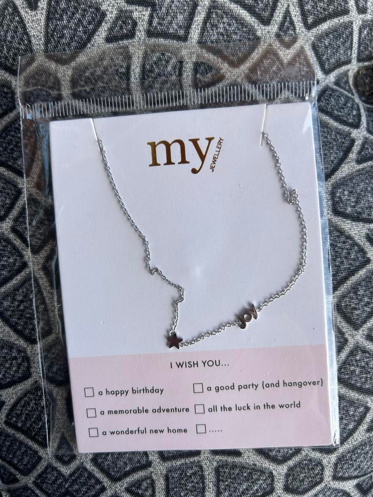 My Jewellery Ketting Zilverkleurig met 'Joy Hanger, Sieraden, Tassen en Uiterlijk, Nieuw, Ophalen of Verzenden, Zilver, Overige materialen