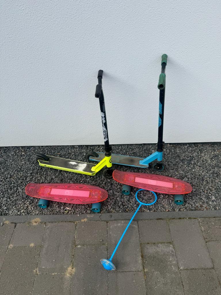 2 Stuntsteps en 2 Skateboards, Fietsen en Brommers, Steps, Ophalen, Gebruikt, Gewone step