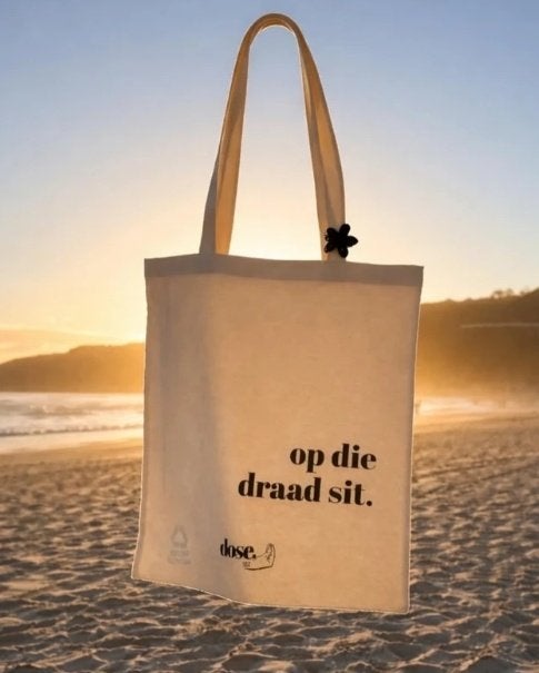 op die draad sit. - Tote Bag, Ophalen of Verzenden, Nieuw, Beige, Shopper