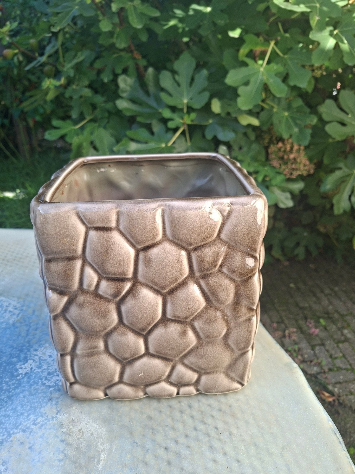 Bloempot vierkant, Tuin en Terras, Vierkant, Ophalen of Verzenden, Aardewerk, Minder dan 40 cm