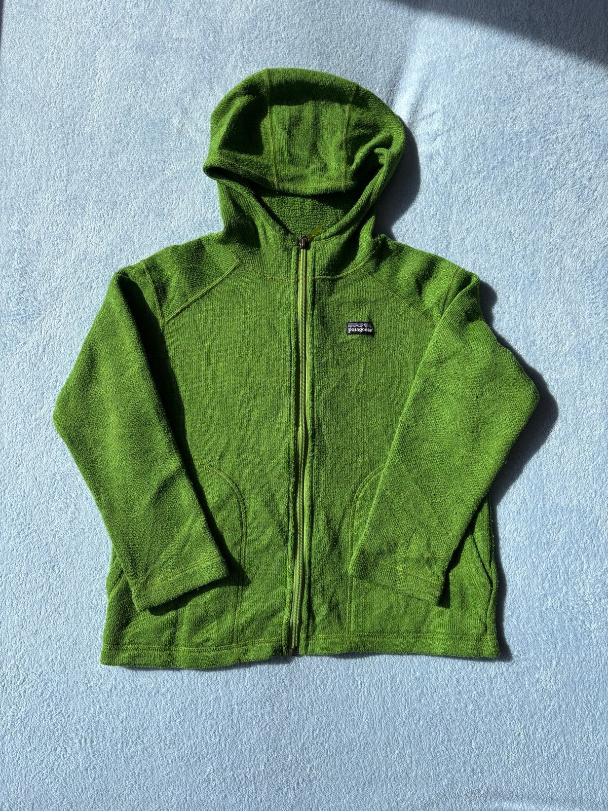 Patagonia Groen Fleece Vest met Capuchon - Jongens S (8), Ophalen of Verzenden, Gedragen, Maat 46 (S) of kleiner, Groen
