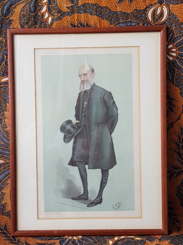 Ecclesiastical antieke ingelijste Vanity Fair litho 42,5 cm.