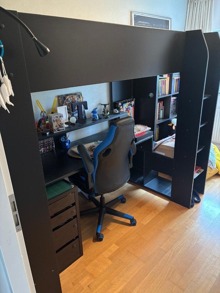 Hoogslaper GAMER, Huis en Inrichting, Ophalen, Eenpersoons, 160 tot 180 cm, Zo goed als nieuw