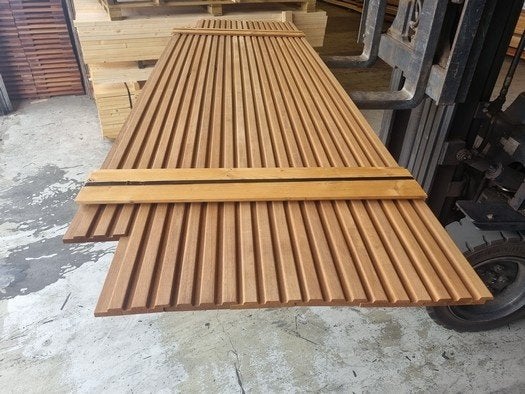 2.55 m2 triple rhombus profiel - geschaafd - nr: HP49, Tuin en Terras, Palen, Balken en Planken, Ophalen, Planken, Nieuw, Hardhout