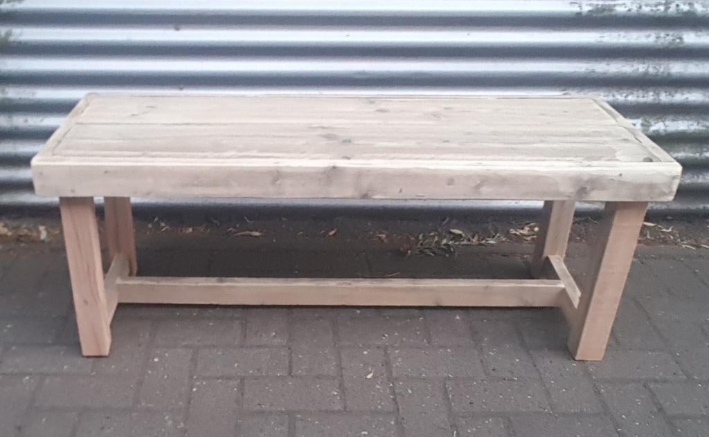 Tuinbank eettafelbank binnen buiten hout 120cm €79,-, Tuin en Terras, Ophalen, Nieuw, Hout