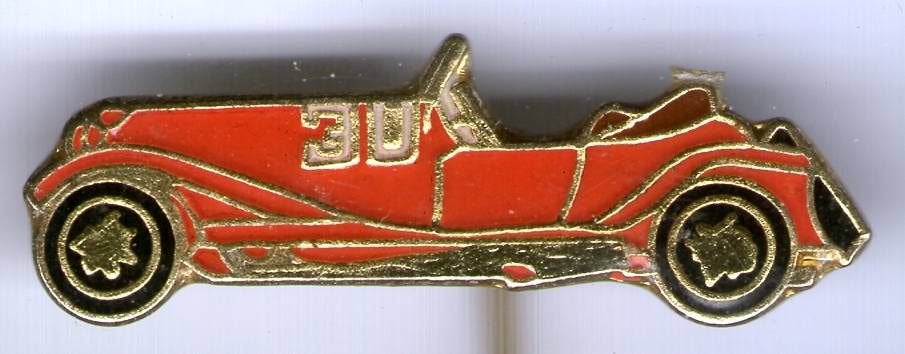 Oldtimer raceauto email op koper speldje ( T_061), Verzenden, Nieuw, Sport, Speldje of Pin