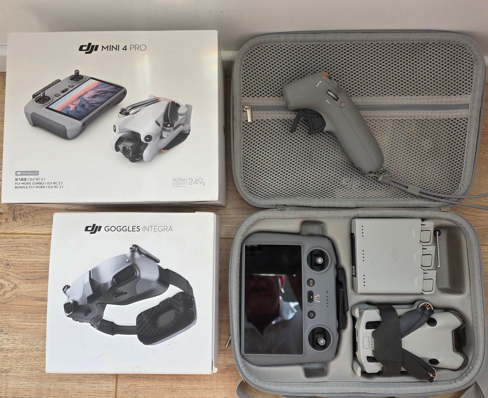 DJI mini 4 pro fly more combo + DJI goggle Integra, Ophalen of Verzenden, Zo goed als nieuw