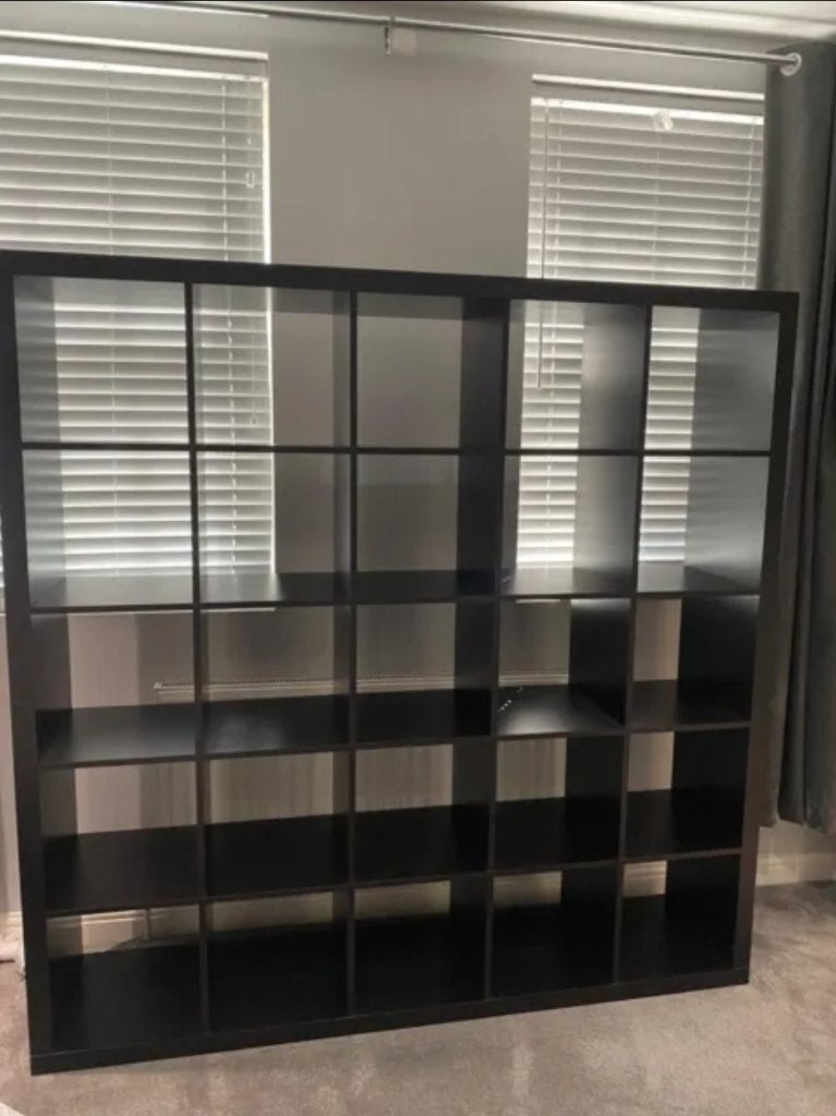 25 vaks kallax open kast vakkenkast 5x5 zwart, Ophalen, 150 tot 200 cm, Zo goed als nieuw, 150 tot 200 cm