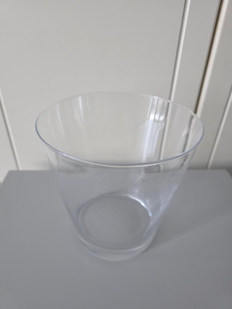 Transparante glazen vaas/pot, Overige kleuren, Ophalen of Verzenden, Minder dan 50 cm, Glas