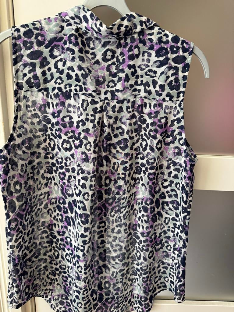 Mouwloze blouse met tijgerprint, Ophalen, Gedragen, Maat 46/48 (XL) of groter, Paars