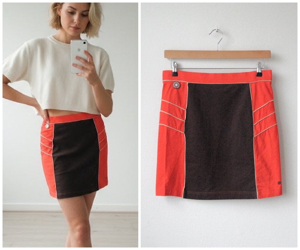 4 Funky Flavours - nieuwstaat rok / oranje bruin / maat S, Kleding | Dames, Verzenden, Zo goed als nieuw, Maat 36 (S), Boven de knie