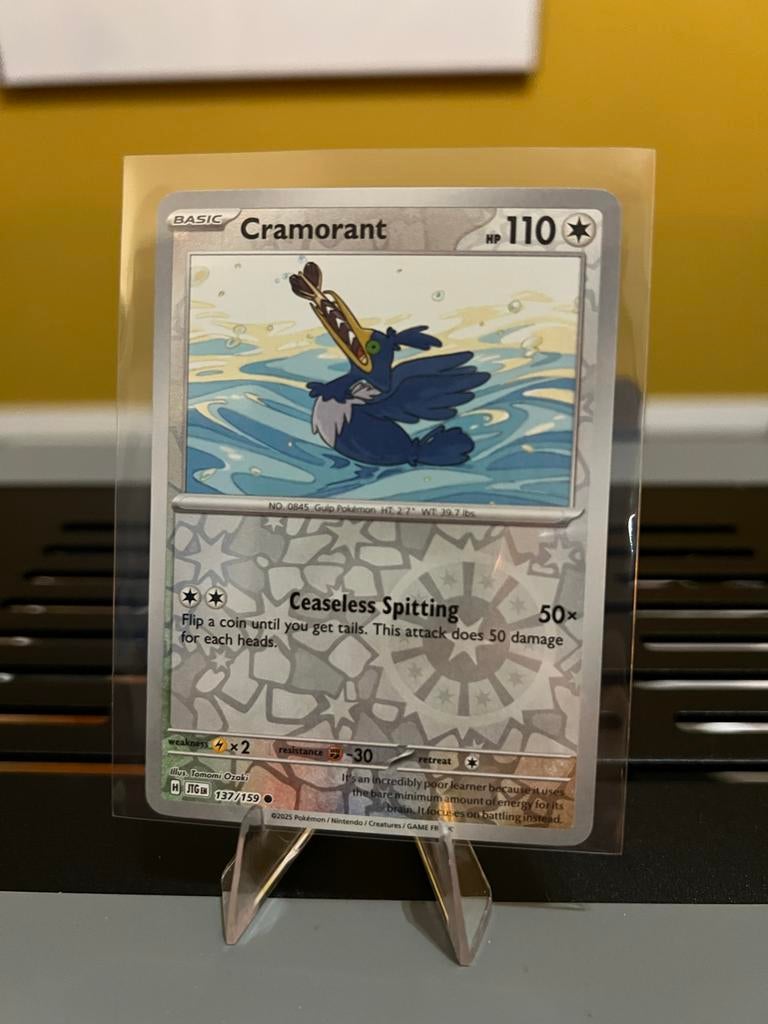 Cramorant Pokémon Kaart - 137/159 Reverse Holo, Ophalen of Verzenden, Zo goed als nieuw, Losse kaart