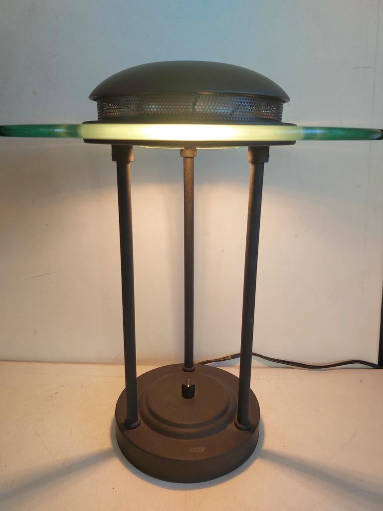 Boxford ufo design tafellamp en glazen blad en metalen frame, Ophalen of Verzenden, Minder dan 50 cm