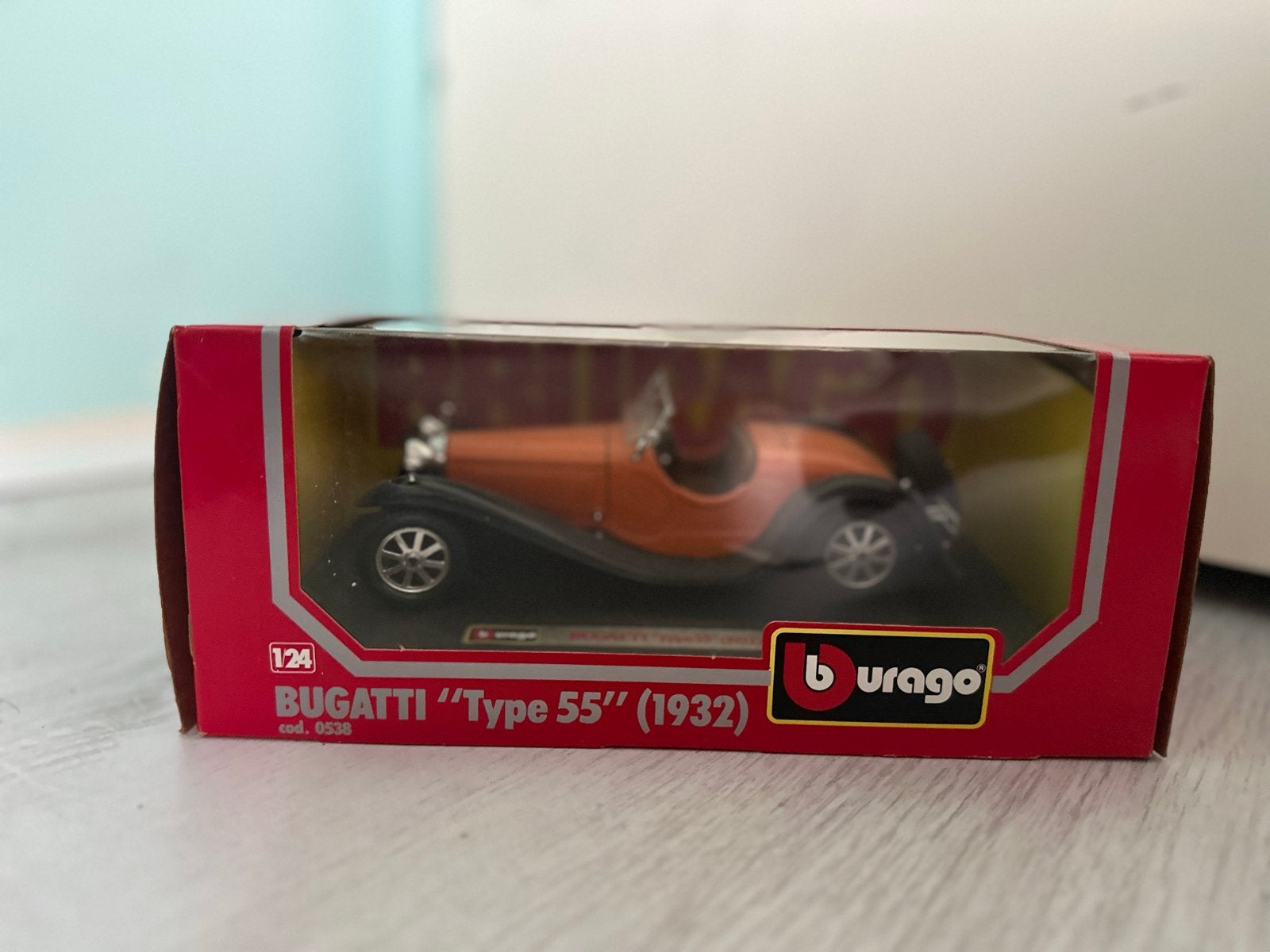 Bburago Bugatti Type 55 (1932) schaalmodel 1:24, Ophalen of Verzenden, Zo goed als nieuw, Auto, Bburago