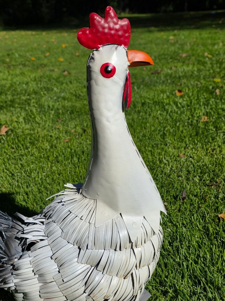 HEN / metaal / 42 cm hoog, Dierenbeeld, Nieuw, Metaal, Info@huisentuindecoratiemarie.nl