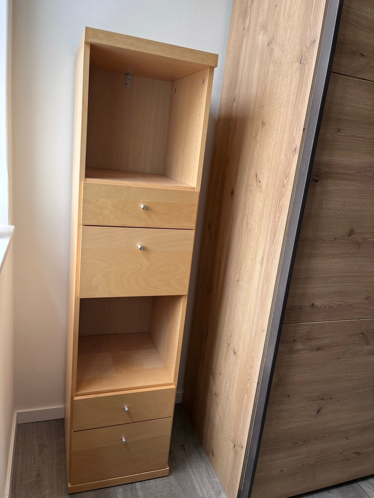 Houten kast met lades en open vakken, Ophalen, Gebruikt