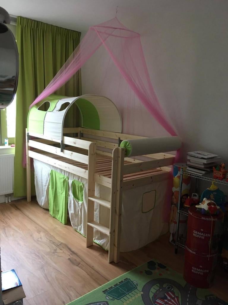 Halfhoogslaper met accessoires (96x114x205cm),nieuw matras, Ophalen, Gebruikt, Halfhoogslaper