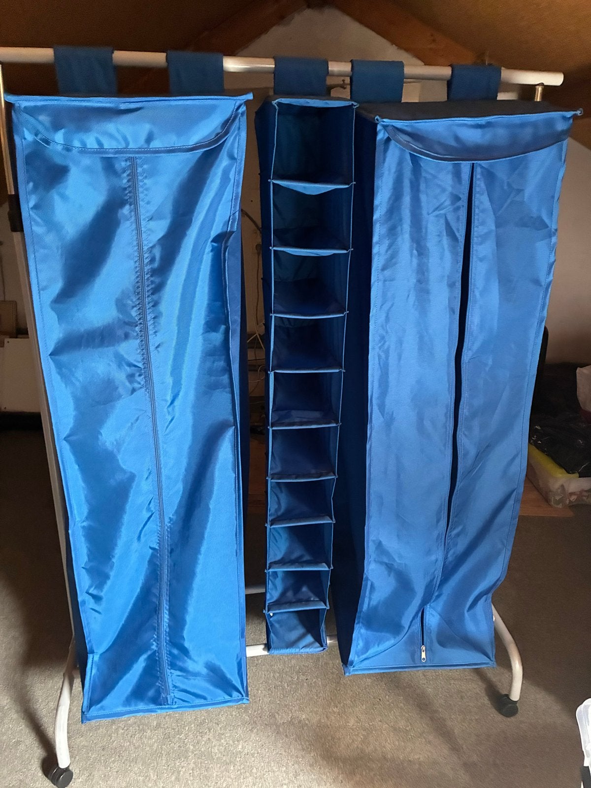 IKEA Rigga kledingrek met 3 hangende opbergers, Ophalen, Gebruikt