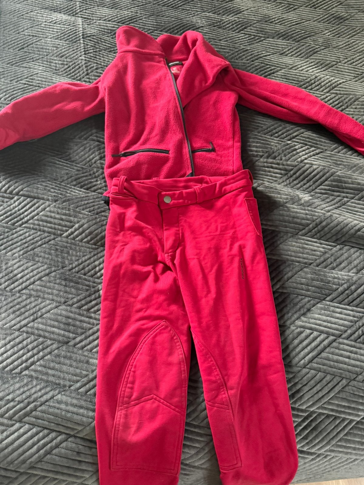 Paardrijkleding draagmaat ca 134, Kinderen, Fouganza, Ophalen of Verzenden, Rood
