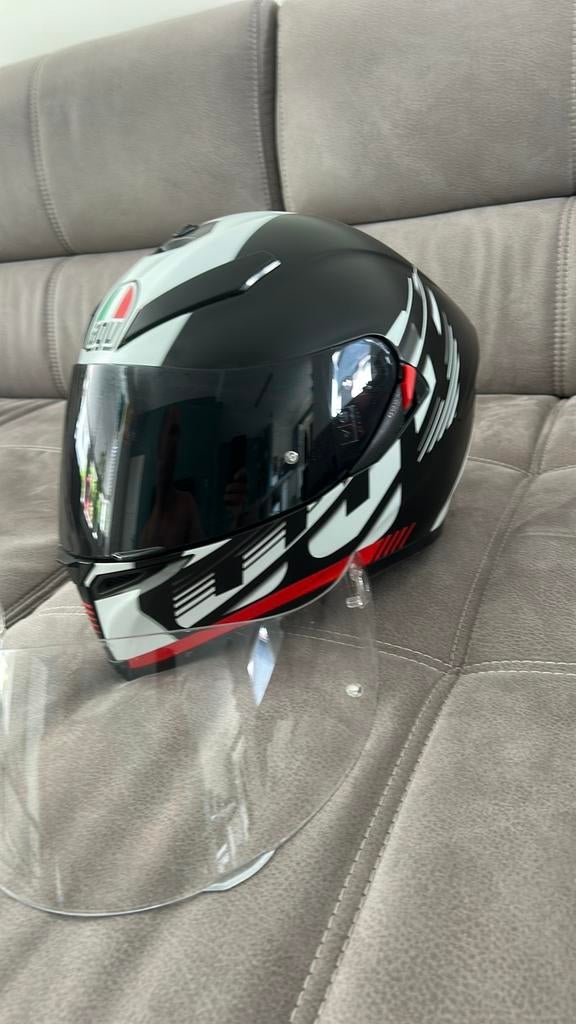 AGV K5 O17 Darkstorm maat L, Motoren, Kleding | Motorhelmen, Ophalen, Dames, L, Tweedehands