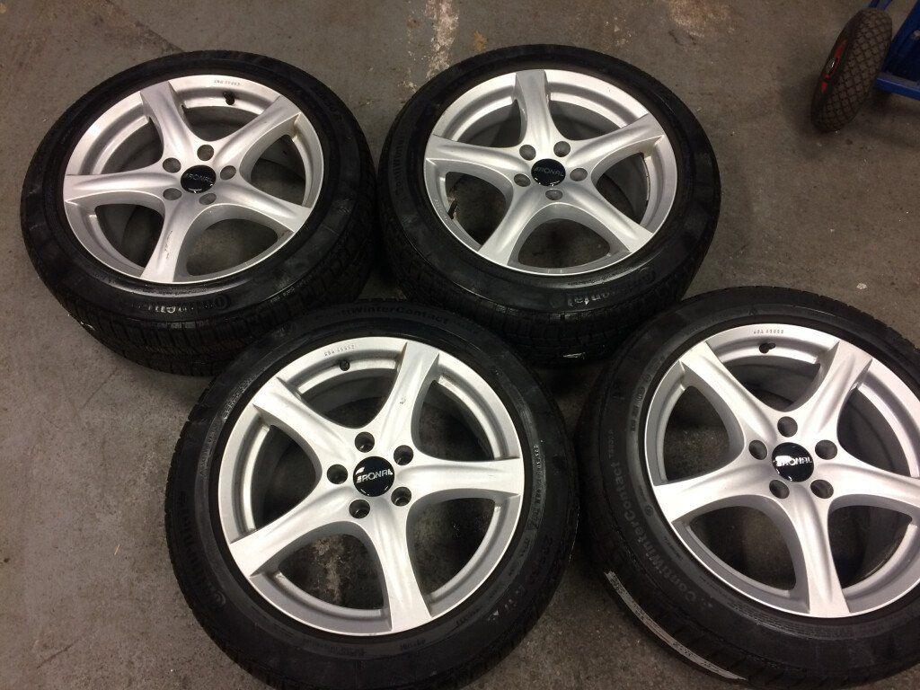 Audi A6 lichtmetaal velgen 17"inch winterbanden 5x112, Ophalen, Gebruikt, 17 inch, Banden en Velgen