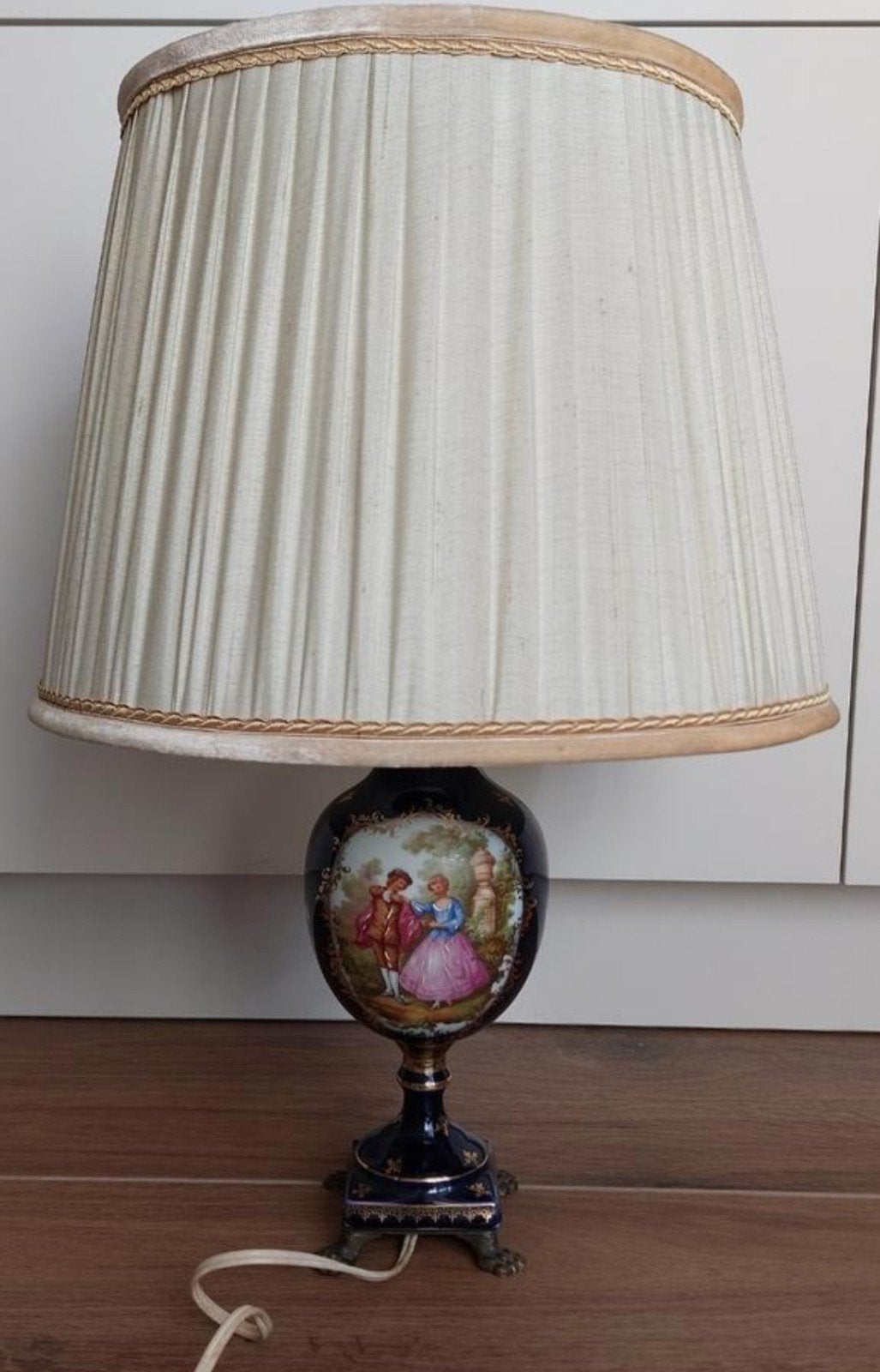 Antieke Porseleinen Tafellamp - Limoges Frankrijk, Antiek en Kunst, Antiek | Lampen, Ophalen of Verzenden