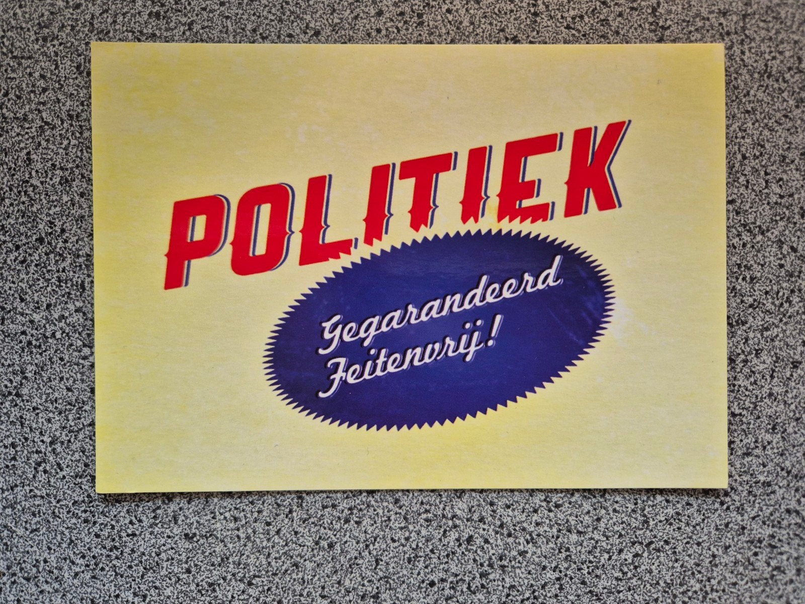 Boomerang Kaart: Politiek, Gegarandeerd Feitenvrij!, Verzamelen, Ansichtkaarten | Nederland, Ophalen of Verzenden, 1980 tot heden