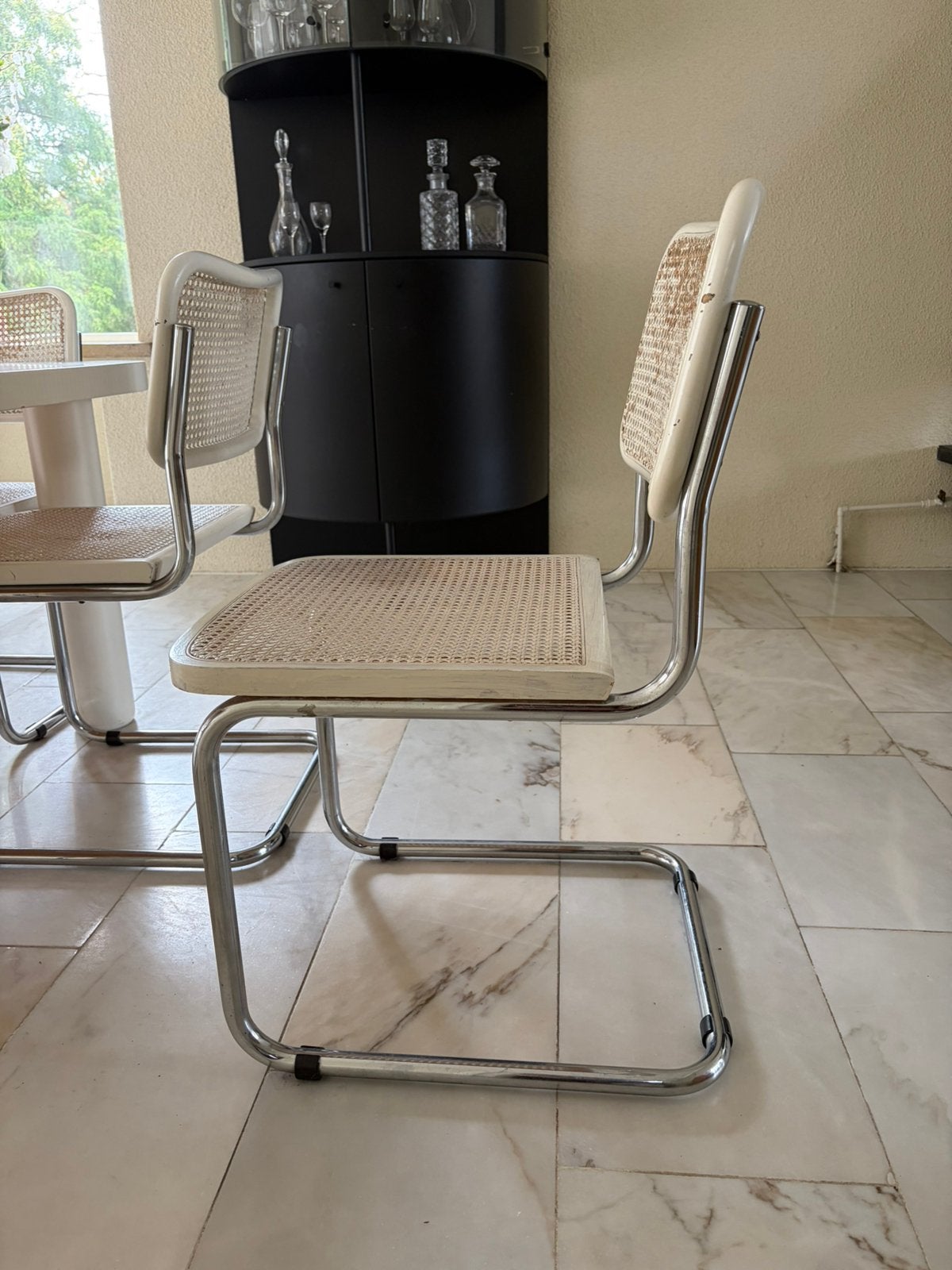 Set van 4 vintage stoelen Marcel Breuer, Ophalen, Gebruikt, Wit, Design Marcel Breuer