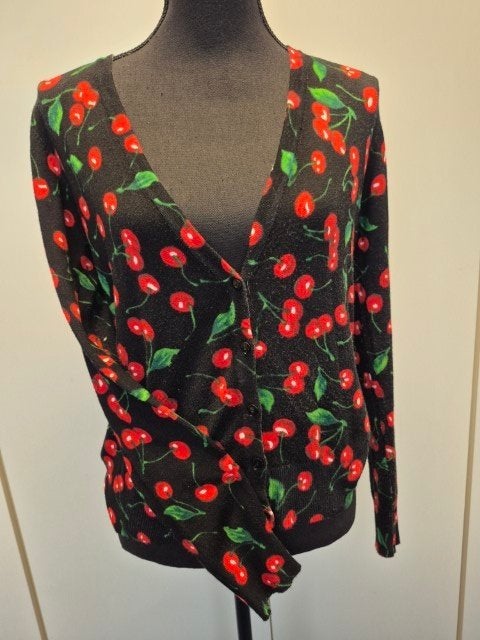 Vest met Kersen afbeeldingen maat L, Purpush, Meerkleurig, Maat 42/44 (L), Nieuw