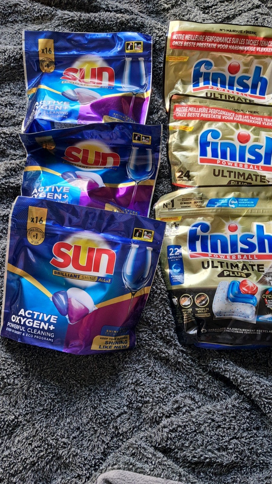 Vaatwastabletten: Sun Active Oxygen+ en Finish Ultimate, Ophalen