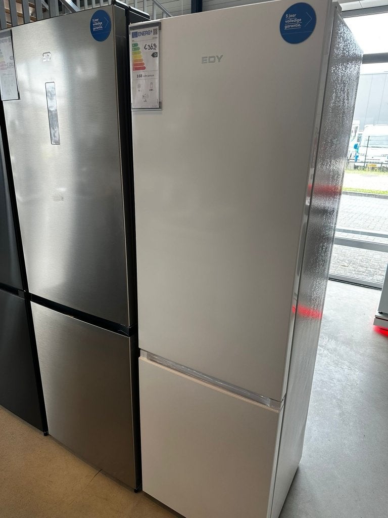 Nieuwe EDY witte koelvries combinatie 180 cm 5 jaar garantie, Ophalen, 200 liter of meer, Met aparte vriezer, Nieuw