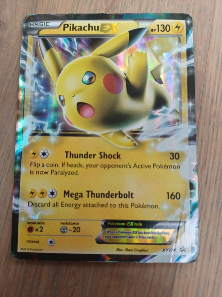 Pikachu EX kaart, Ophalen of Verzenden, Gebruikt, Sleeves of Kaarthoesjes