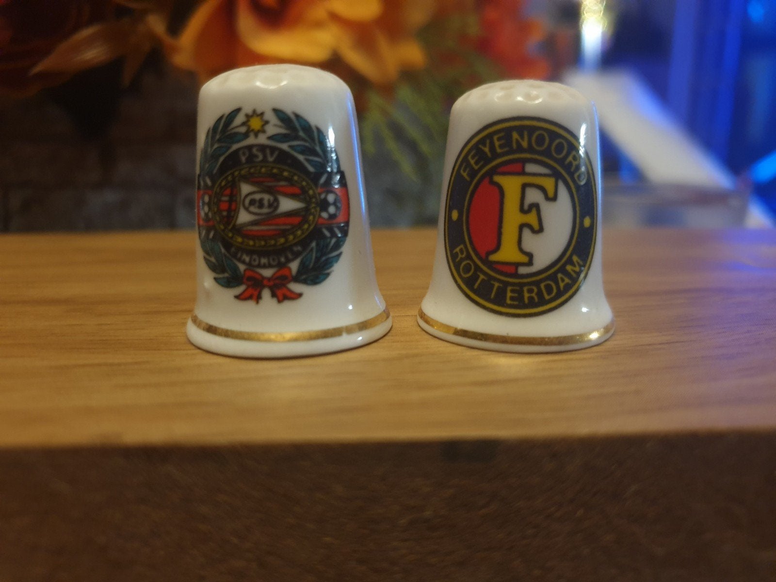 PSV en Feyenoord vingerhoedjes, Ophalen of Verzenden, Zo goed als nieuw, PSV, Overige typen