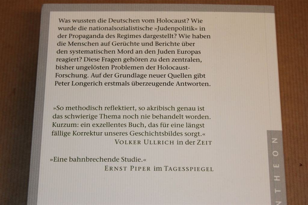 Jodenvervolging [1933-1945] — Wat Wisten de Duitsers?, Boeken, Ophalen of Verzenden, Tweede Wereldoorlog, Gelezen, Overige onderwerpen