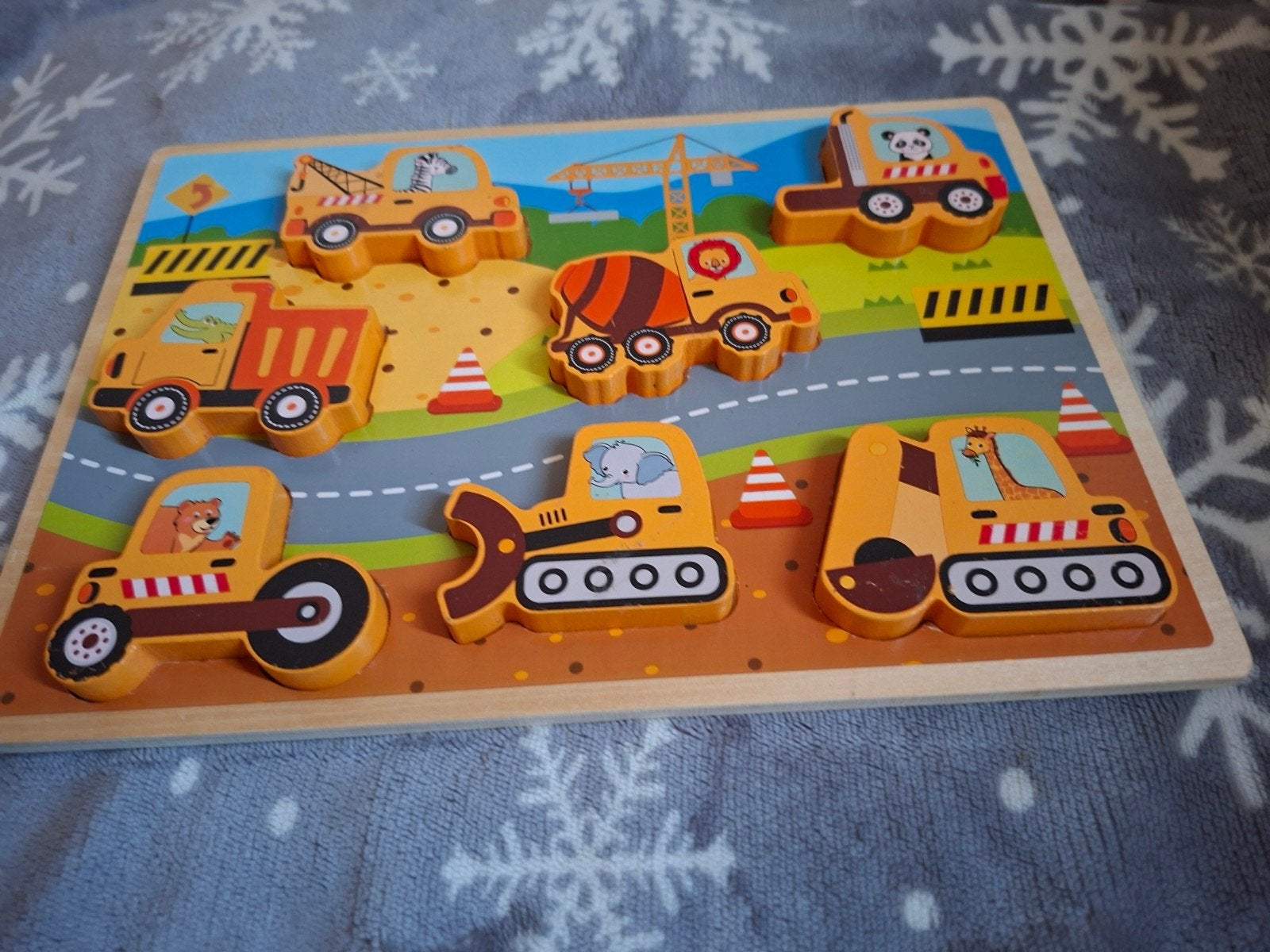 Houten voertuigen puzzel voor kinderen dikke blokken, Ophalen