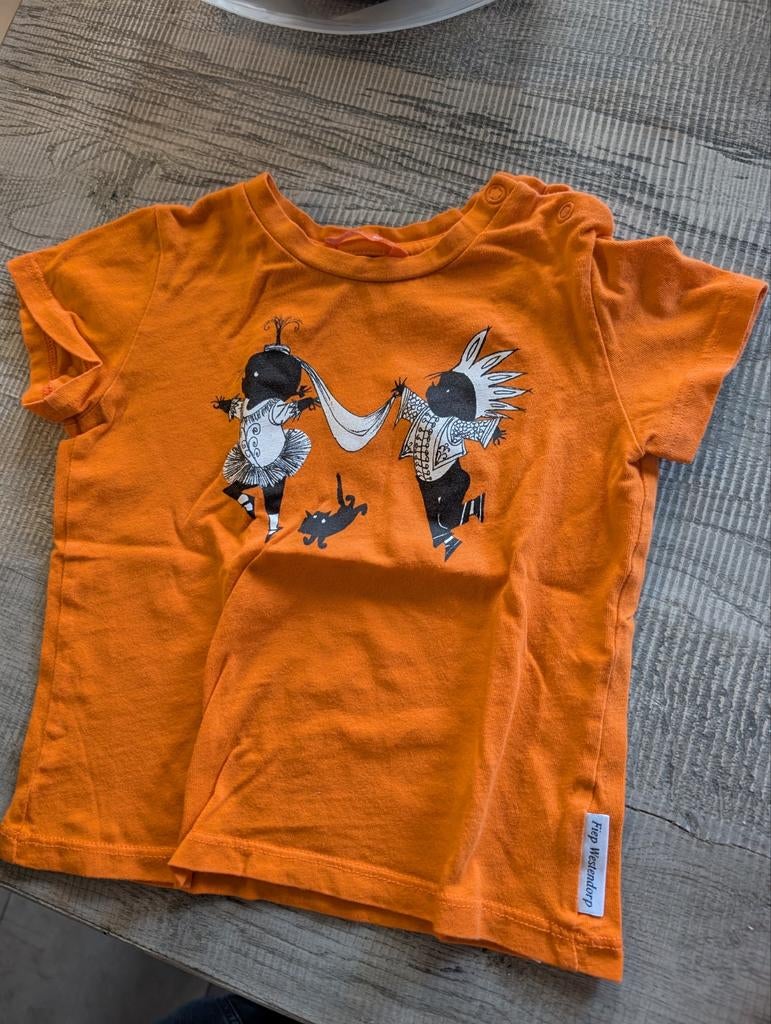 Jip en Janneke T-shirt - Oranje met print, Ophalen of Verzenden, Gebruikt, Jip Janneke, Jongen of Meisje