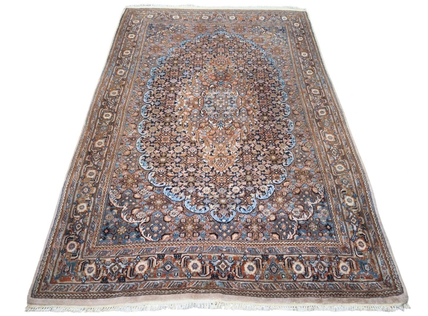 Handmade oriental wool Bidjar carpet medall India 165x244cm, Gebruikt, ., 150 tot 200 cm, 200 cm of meer