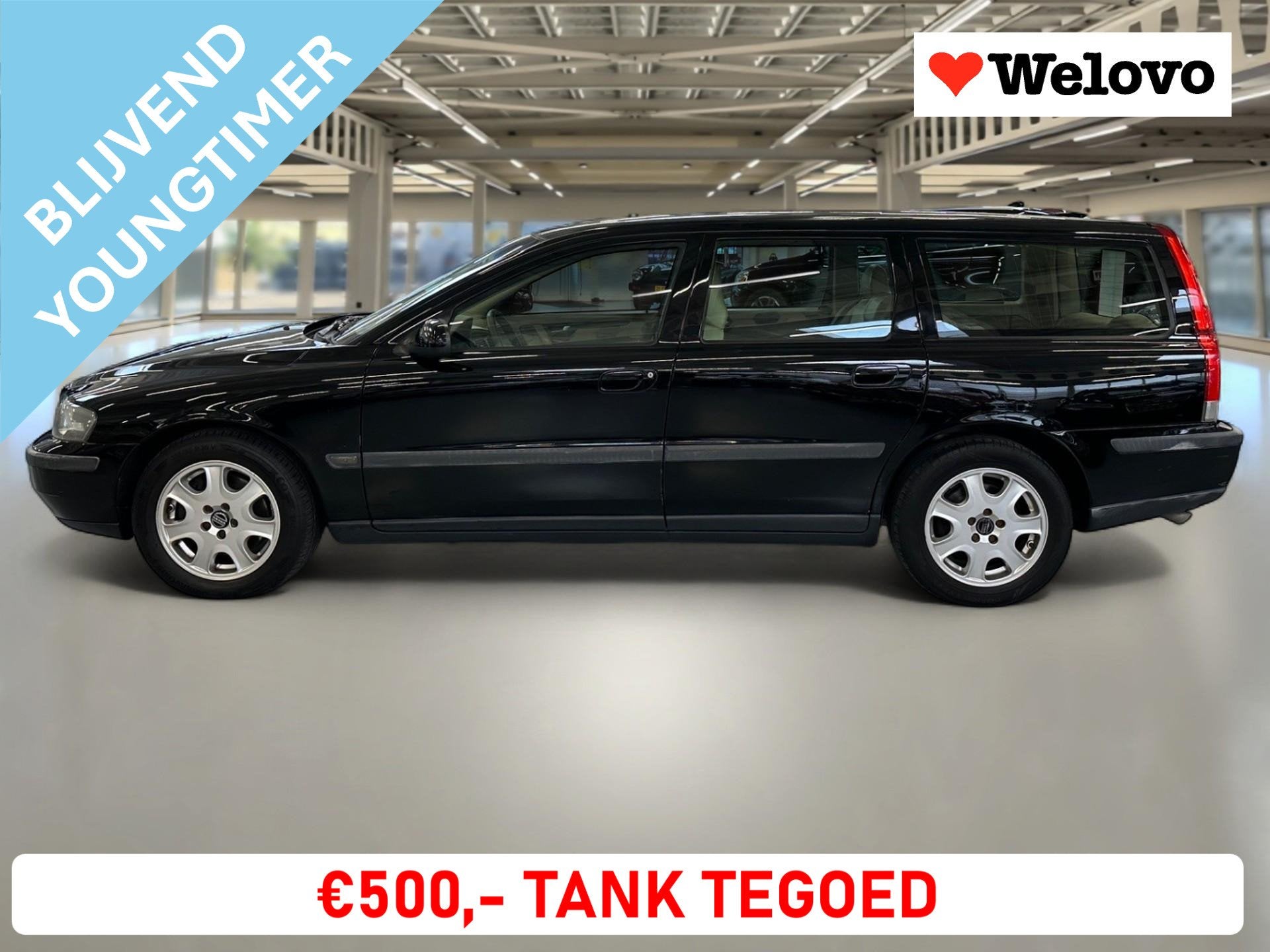 Volvo V70 2.3 T-5 Comfort Line Altijd 20 v70's op voorraad,, Auto's, 1574 kg, Leder en Stof, Zwart, 500 kg