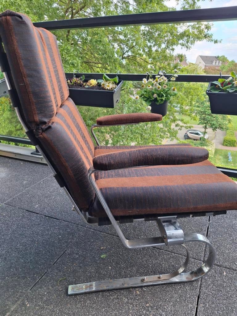 Vintage 70 jaren design stoel origineel, Huis en Inrichting, Fauteuils, Ophalen, Gebruikt, Vintage, Metaal