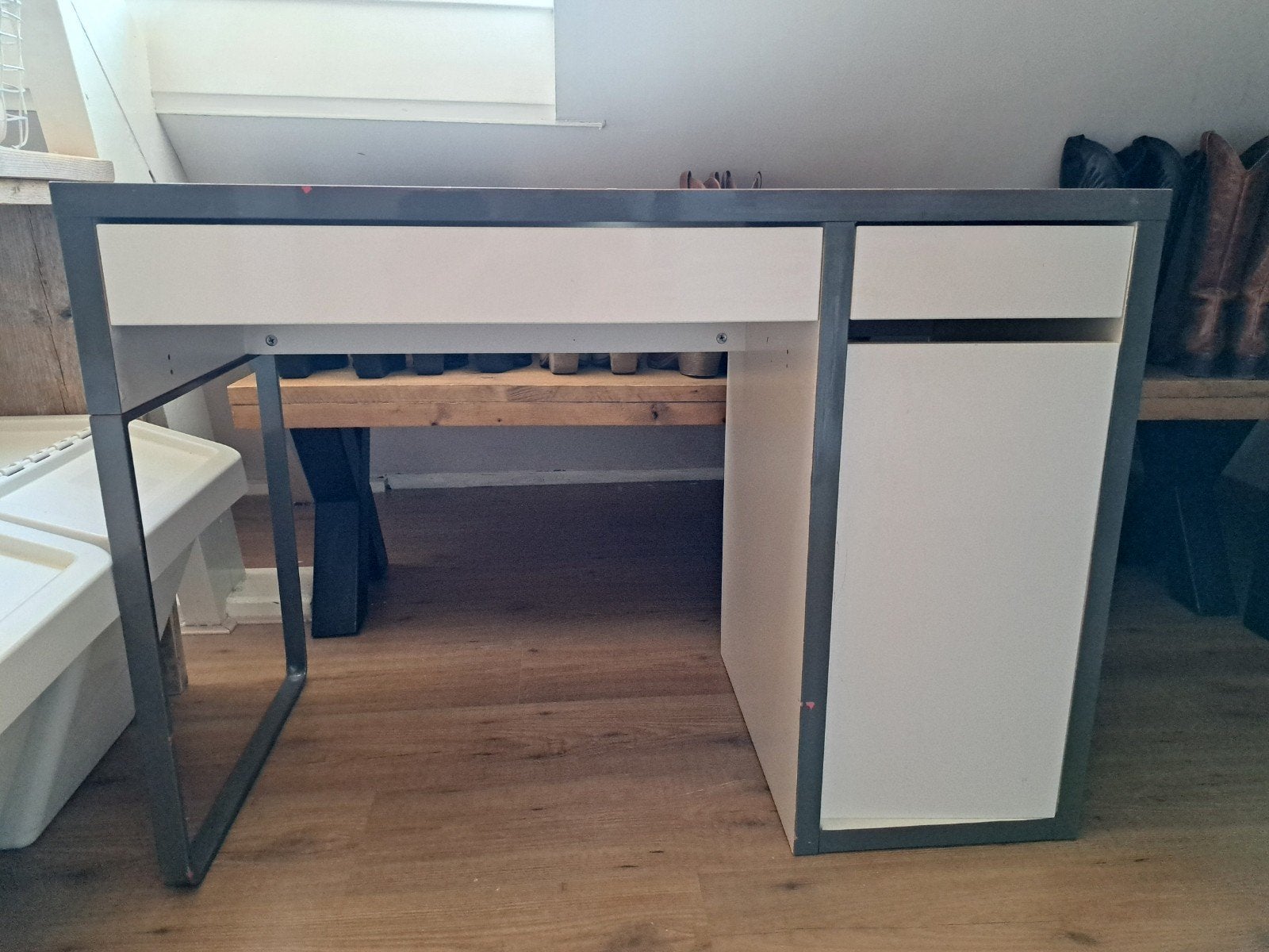 Wit bureau met lades GRATIS, Ophalen, Met lades, Gebruikt, Spaanplaat of MDF