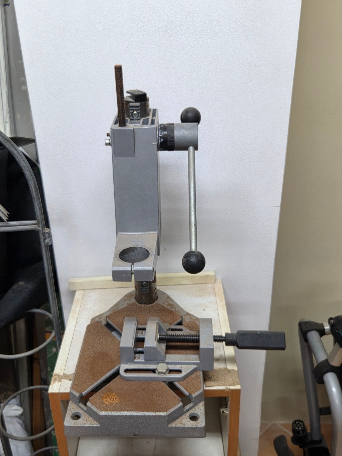 Wolfcraft boor standaard (handmatig), Doe-het-zelf en Verbouw, Gereedschap | Freesmachines, Ophalen, Gebruikt, Elektrisch, Overige soorten
