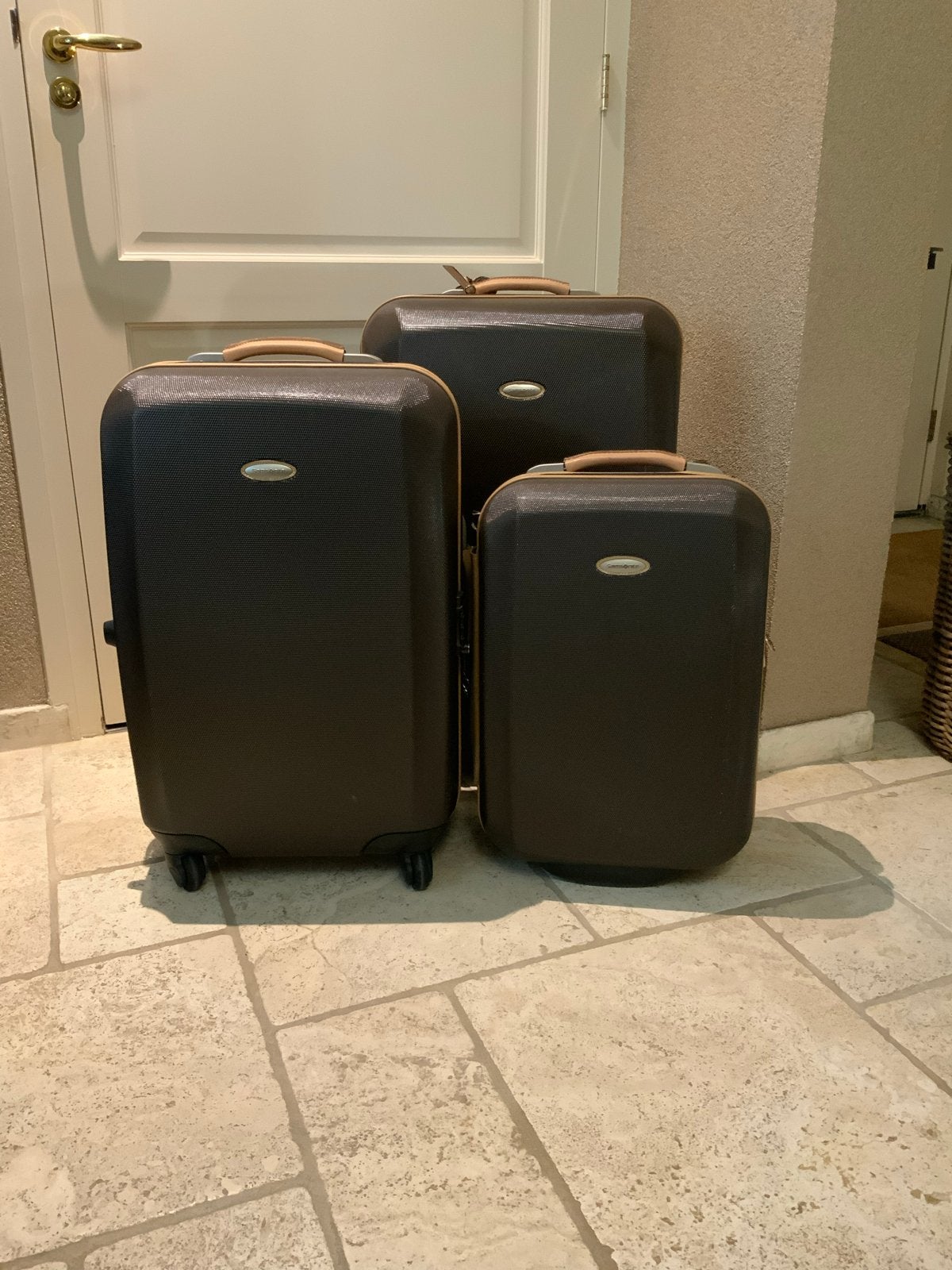 Samsonite Sky Wheeler DLX Koffer Set - 3 Maten, Sieraden, Tassen en Uiterlijk, Koffers, Ophalen, Hard kunststof, 45 tot 55 cm